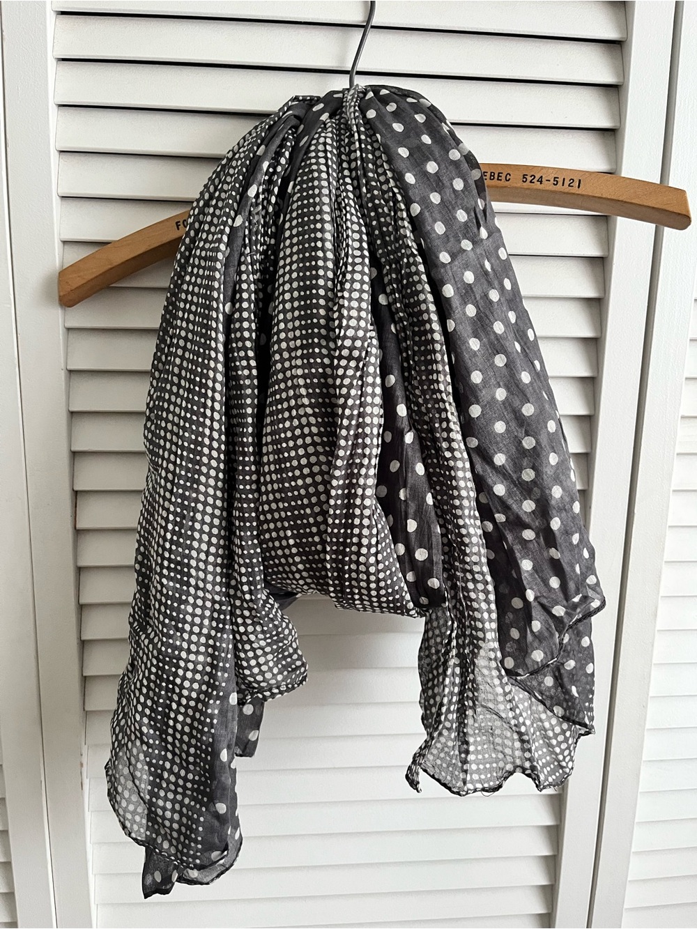 Grey and White Polka Dot Lightweight Women's Scarf